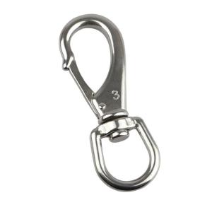 China OEM Polished Stainless Steel Round Eye Swivel Snap Spring Hook Swivel Eye Snap Hook factory