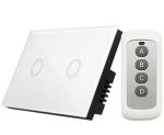 US / AU Standard Touch Wall Switch 2 gang Black/white Crystal Glass Panel Touch