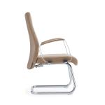 MID Back Cow Genuine Leather Office Swivel Chair For Executive Visitor