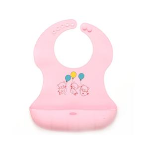 China Pink Animal Silicone Baby Bibs Lightweight For 6 - 36 Months Unisex Babies factory