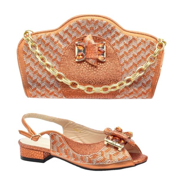 New OEM Ladies fashion Italian shoes matching bag set African women party shoe