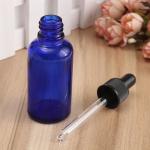 LinDeer 30ml Blue Glass Dropper Bottles With Black Plastic Cap