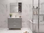 Stainless Steel Bathroom Vanity With Glossy Grey Finish And Modern Storage