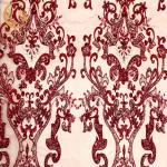 Shining Sequins Wedding Dress Lace Fabric 3D Heavy Beaded