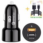 PC Fire Proof Material High Output USB Car Charger Multi Color For Smartphones