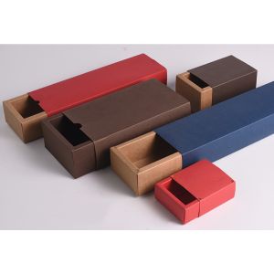 Wholesale Custom Foldable Sliding Rectangle Gift Coffee Mug Packaging Kraft