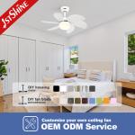 White Ceiling Fan Light Kids' Room DC Motor 30 Inch Mini LED Ceiling Fan