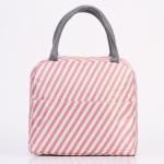 Custom Printed Striped Oxford Insulated Lunch Cooler Bags