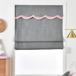 Modern smart remote motorized blue grey brown fabric Roman blinds customized for