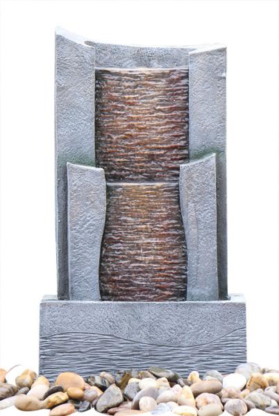Stone Step 3 Tier Outdoor Fountain , Exterior Water Fountains In Granite Color