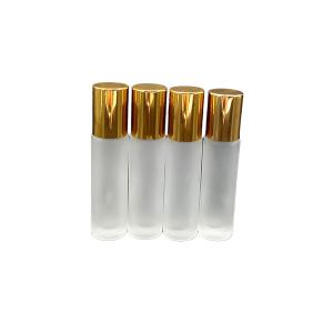 10ml Frosted Empty Roll On Bottles For Essential Oils With Gold Aluminium Screw