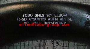 China TOBO STEEL Group 90 DEG 5D BEND API 5L GR.X65 factory