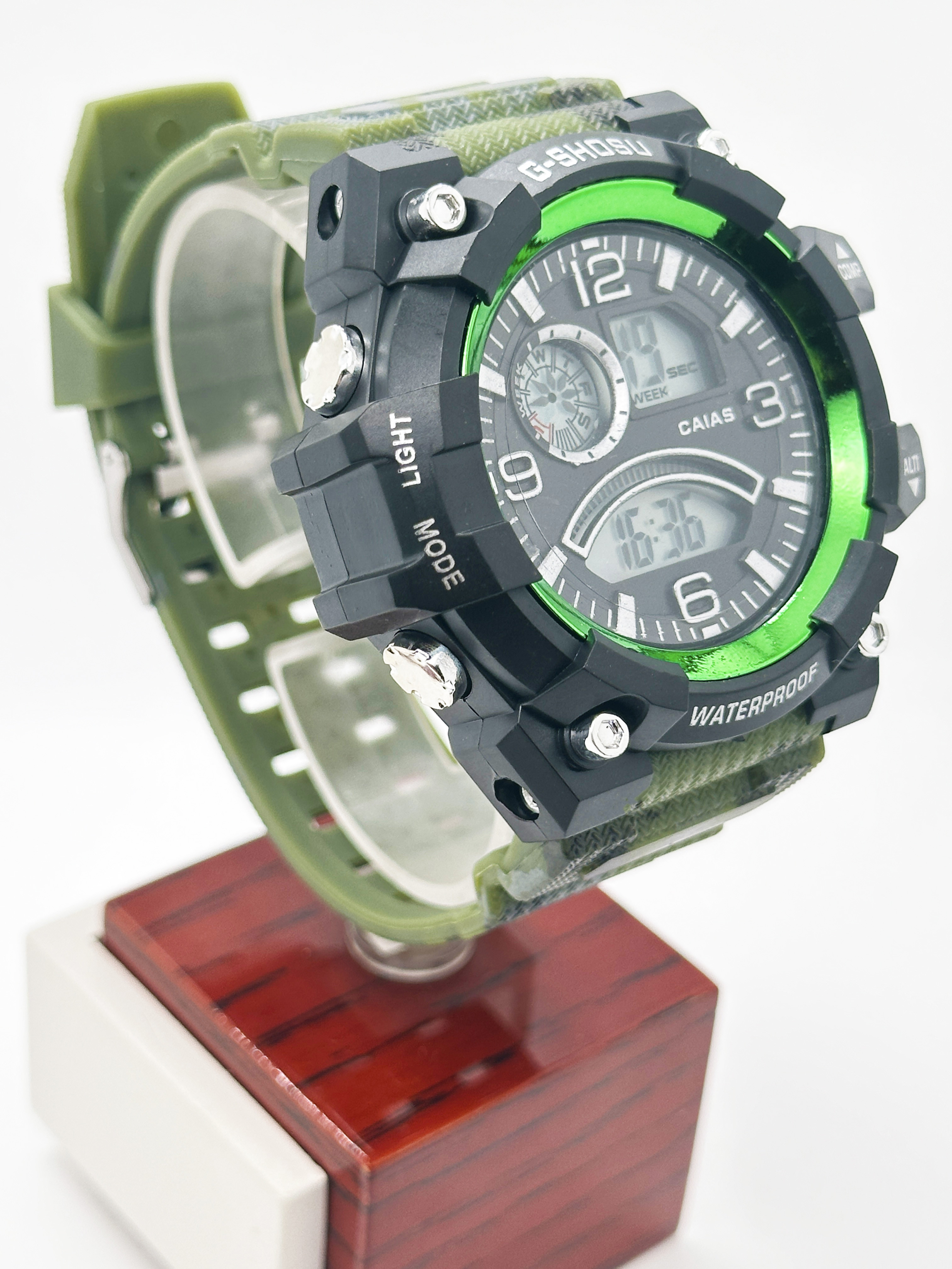 Hot Sale Sports Casual Green Silicone Smart Digital Quartz Wristwatch