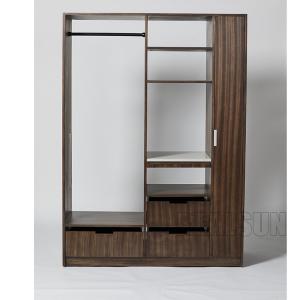 China 3 Drawers Hotel Room Wardrobe With Stainless Steel Rod And 2 Shelves Closet factory
