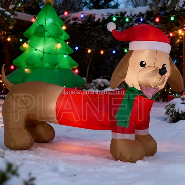 Advertising Inflatable Toy Doll Animal Dog Cat Merry Christmas Inflatable Santa for Sale