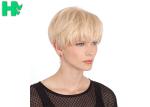 100% Kanekalon Light Blonde Synthetic Hair Wigs Short Layers Fiber Wigs
