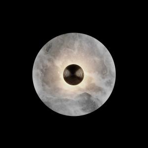 China Modern American Design Median Sconce Alabaster Stone Disk Shade LED Wall Lamp Mounted Home Office or Bedroom Light factory