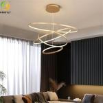 Dimmable Led Contemporary Ceiling Pendant Light 4 Rings