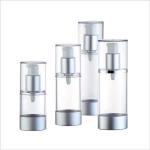 Oval Single Wall Airless Pump Cosmetic Bottles Aluminum Base Pump 20ml 30ml 40ml