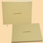 Customize B5 Linen Fabric Blank Hardcover Guest Book Gold Hot Foil Stamping