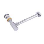 Chromed Silver Sink Waste Trap Bathroom Sink Drain Round Siphon