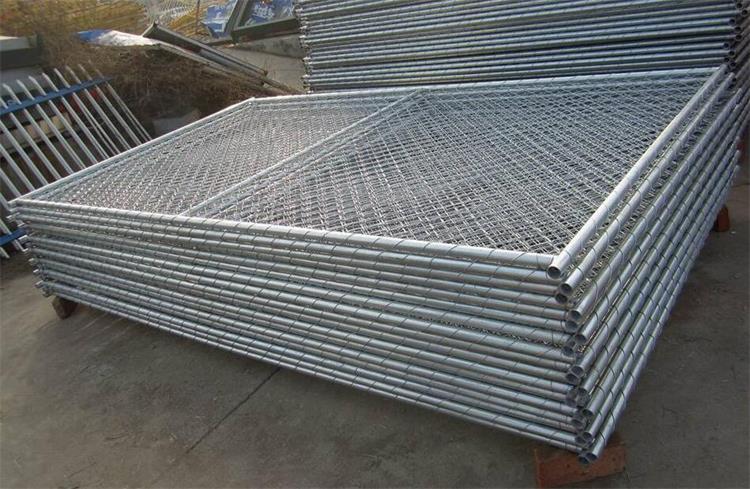 Standard 8'x10' temporary chain link construction horading fence aperture2¼"(57mm) x2.7mm ga and 16ga wall thick x 42mm