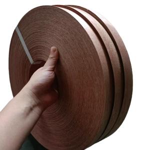 China Smooth Red Walnut Veneer Edge Banding , 150m Plywood Edge Banding Roll factory
