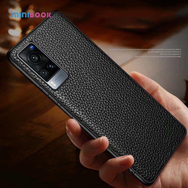 Customer Logo Accepted PU Minibook Genuine Leather Mobile Phone Card Case for VIVO X60 pro