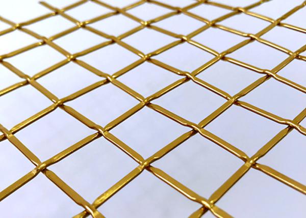 83% Gold Color Architectural Woven Metal Mesh For Stainless Steel Fabrics