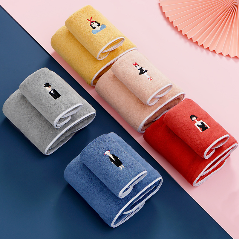 Microfiber Material Option Luxury Customize Logo Embroidery Hotel Bath Towel Gift Set