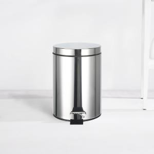 China Structure Foot Pedal Trash Bin Household Round Metal Stainless Steel 3L 5L 12L 20L 30L factory