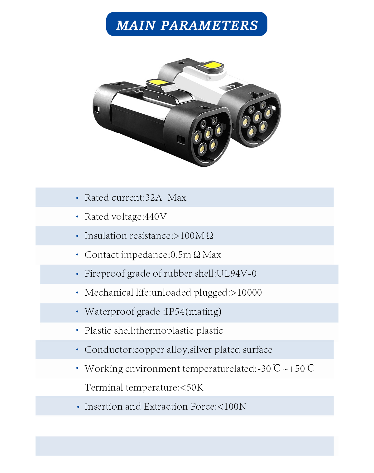 IP55 22KW Max EV Charger Adaptor GBT to Type2 AC Inlet Adapter for Electric Vehicles Charging Connector Outlet Plug 380V 32A