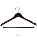 17.5 Inches Childrens Wooden Clothes Hangers Brown Wide Shoulder Wooden Hangers