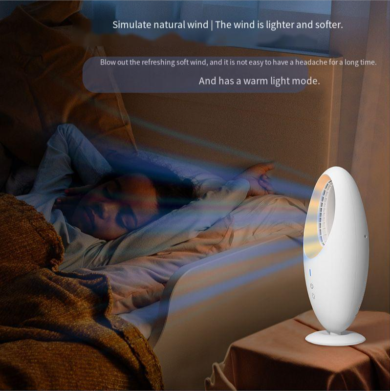 English Operating Language Mini USB Charging Desktop Night Light Fan with 4000mAh Battery