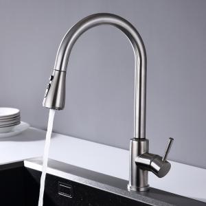 China Solid Stainless Steel Gooseneck Faucet Single Handle CUPC Kitchen Sink Mixer Taps factory