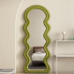 Vertical Large Wavy Floor Length Mirror Full Length 70 Inch