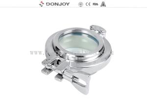 China DONJOY quality clamp union sight glass with tempered glass 120 degree max temperature factory