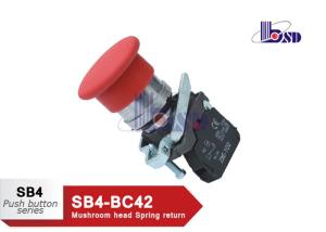 China Red Mushroom Head Push Button Switch SB4 Series As Emergency Signals factory