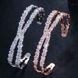 China Various Shaped Bracelet Geometric Bezel Cubic Zirconia AAAA CZ Tennis Bracelet Classic Fashion Women Bangle Jewelry factory
