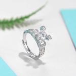 1Carat Solitaire Engagement Moissanite Jewelry Ring Four Claws 925 Sterling