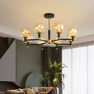 China Multi Head Glass Pendant Lamps E27 4000K 6000K Hanging Glass Globe Modern Pendant Lights factory