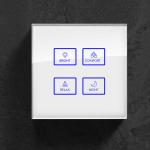 White Crystal Glass Wall Switch RS485 Standard 86 Wall Box Installation