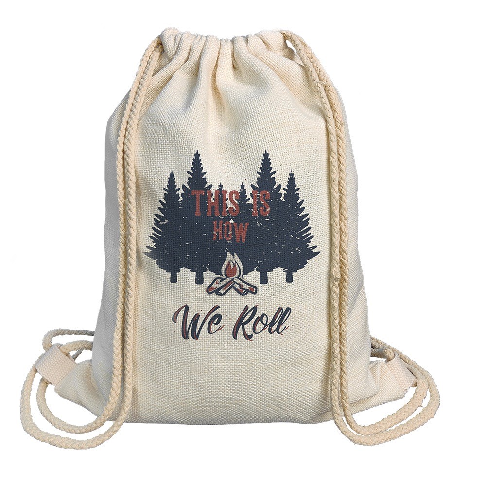 40*30cm Custom Linen Drawstring Bags For Heat Transfer Printing 300g 380g