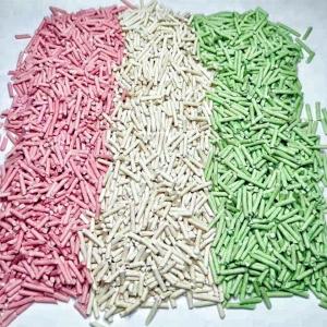 China Tofu Cat Litter, water melting cat litter, Flushable Kitty Sand, Natural Eco-Friendly Dust Free strip shape Cat litter factory