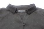 Black Long Sleeve Blouse Cotton / Spandex Material Women'S Clothing Tops