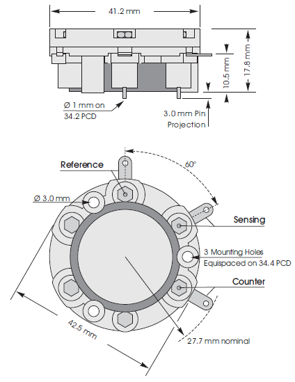 3NFF 3NF/F AF006-J06 Nitric Oxide Sensor NO Hydrogen 3 Electrode electrochemical Sulfide Sensor