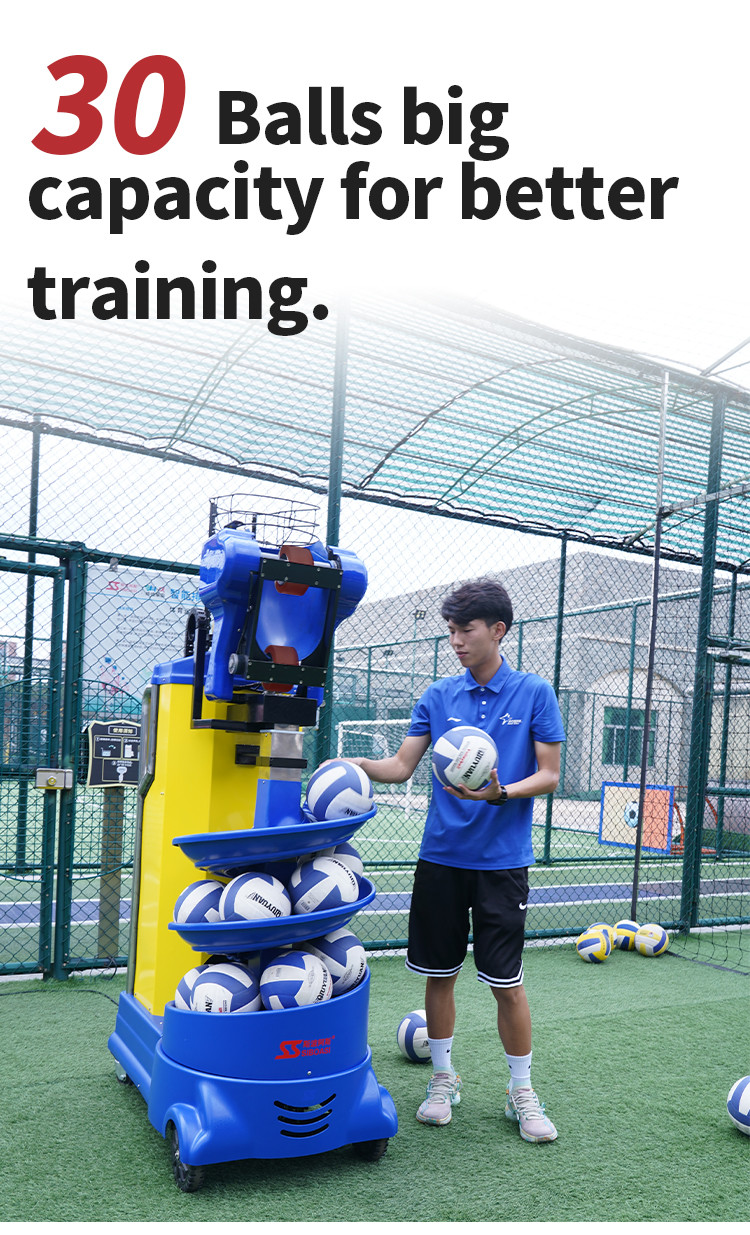 160W 30 Pcs Volleyball Shooting Machine Volleyball Attack Machine Adjustable Speed