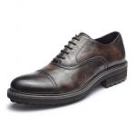 Woven Formal Mens Leather Dress Shoes Elegant Goodyear Welted Shoes With Two Cap