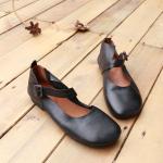 S271 One-line buckle single shoes literary fresh handmade leather women sandals