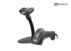 China Black Color Handfree 1D Single Laser Barcode Scanner with Stand factory